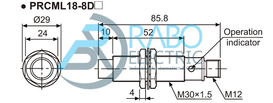  ابعاد سنسور پراکسی سوکتی PRCML-18  آتونیکس سنس 8